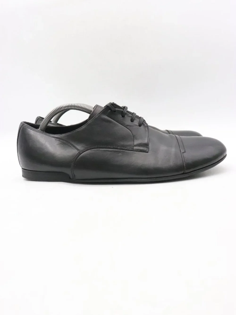 Dolce & Gabbana Men’s Size UK 9.5 Cap Toe Derby Shoes Black Leather